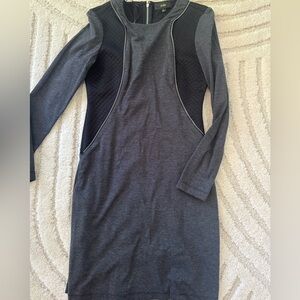 Gray Long Sleeve Sheath Dress for Work